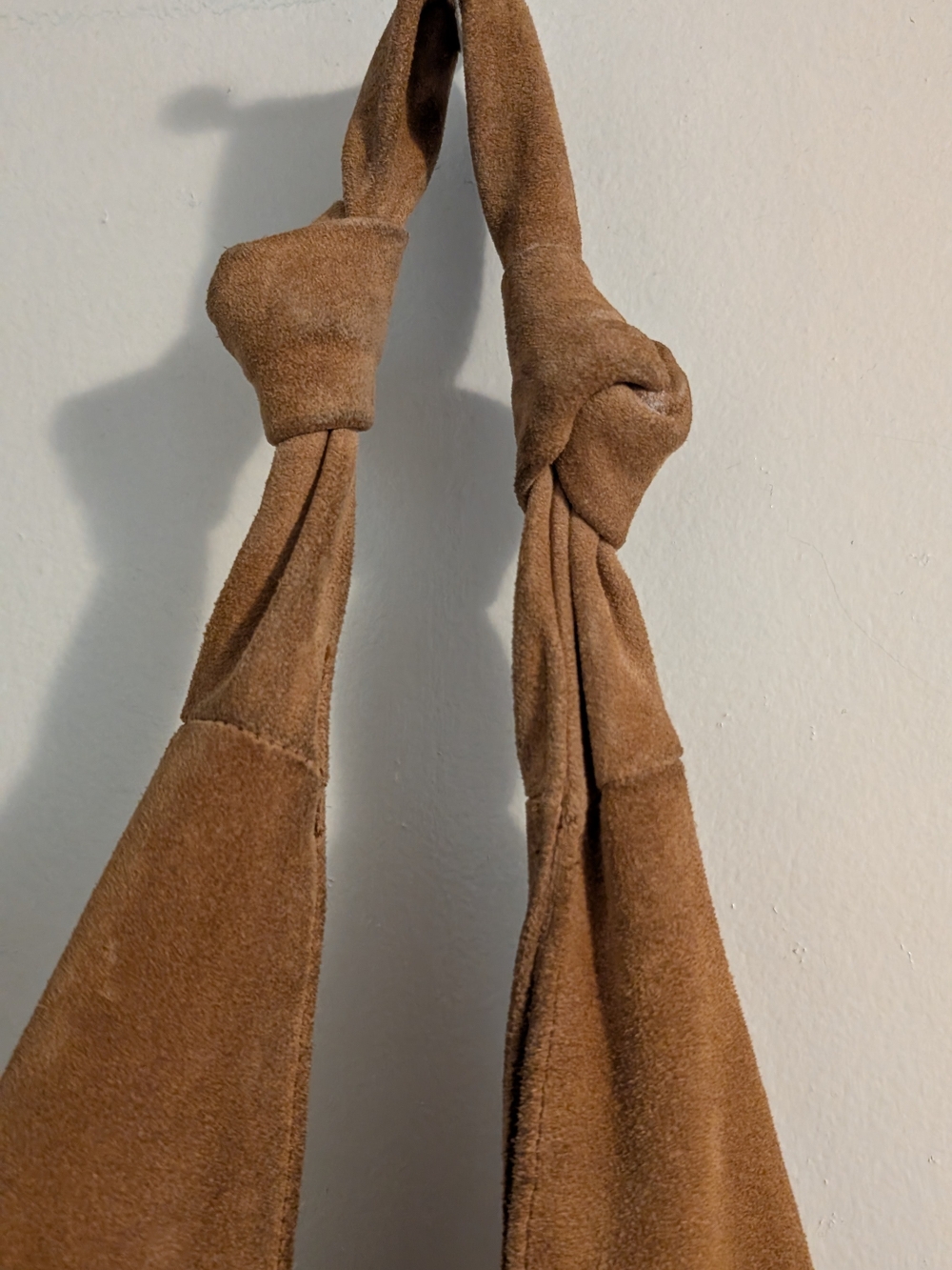 Tan Suede Knotted Hobo Bag - Picture 3 of 10